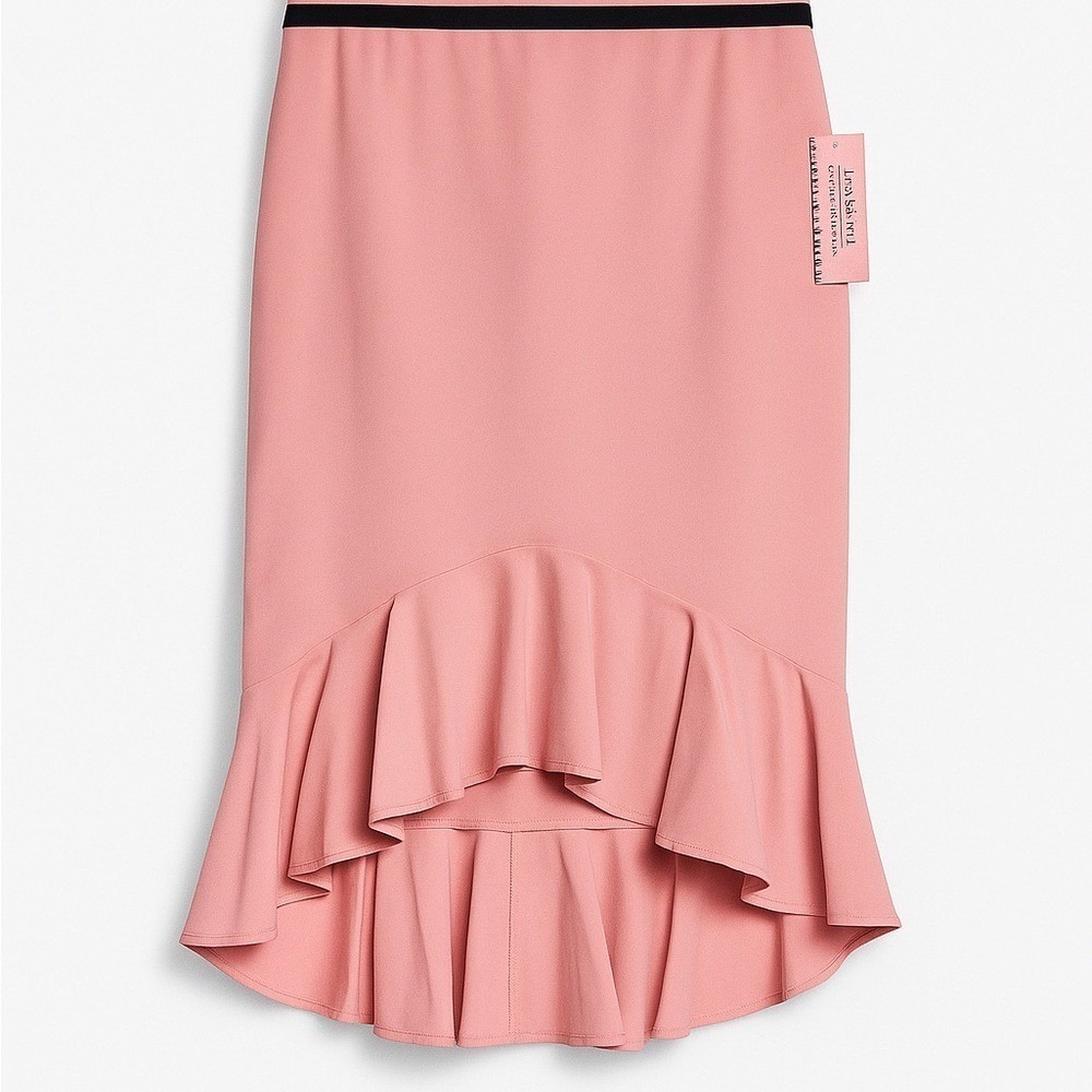 New York & Company Studio Pink High-Low Ruffle Skirt – Size 14, NWT